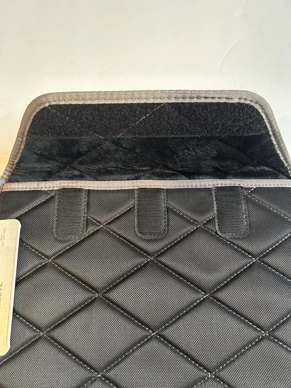 Timbuk2 Black Quilted Plush Tablet Sleeve with Blue Logo